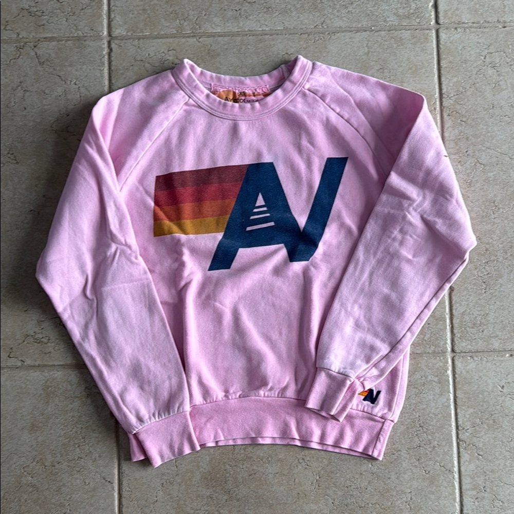 Aviator Nation Logo Pink Sweatshirt. Size Extra Small